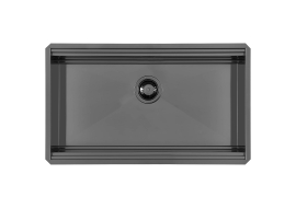 Roostevabast terasest valamu 75x37cm tööjaam Milanello. Gun metal (1034856)