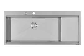 Stainless steel sink 112x37cm workstation Milanello (1043052)