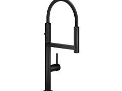 Матовый черный кухонный смеситель с ручным душем. MOVE (MV92400/50BM)