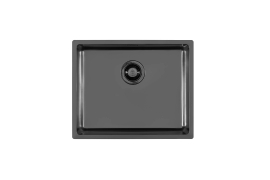 Brushed gun metal stainless steel sink. W50cm. Undermount. (2155856)