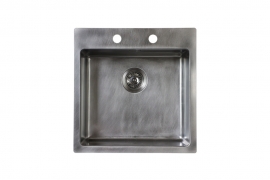 Asymmetrically brushed stainless steel sink. 45x40cm. KE VINTAGE (2264080)