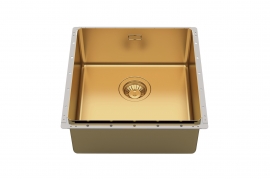 Gold stainless steel sink. 40x40cm. Phantom (4340059)