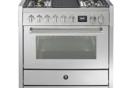 GENESI freestanding stove with gas hob and oven+steam, W90cm (GQ9S-4M)