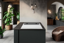 Белая индукционная варочная панель + вытяжка. ICE (S-DDH5BRH/W)