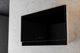 Wall hood, black glass, W 55/85cm. RADAR (SLTC114)