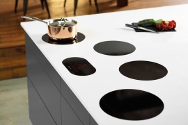 Black modular induction hob, 30cm, 3x27cm zoens (ICI0402)