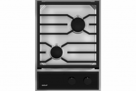 Gas cooktop with black knobs, W 38cm, 2 burners (ICBCG152TF/S)