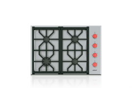 Gas hob with red knobs, W 76cm, 4 burners (ICBCG304P/S)