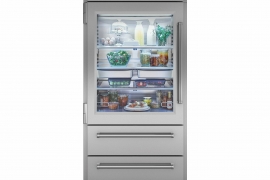 Pro series refrigerator + freezer with glass door, W 91cm (ICBPRO3650G)