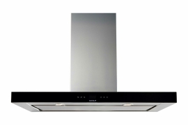 Stainless Steel Wall Hood with Black Glass. Without motor, W 91.4cm (ICBVW36B)