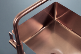 Copper stainless steel sink. 40x40cm. Phantom (4340058)