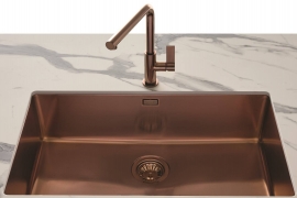 Coppery stainless steel sink. 40x40cm. (KE 2156858)