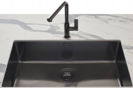 Polished gun metal Omega Plus extendable kitchen faucet. (8498856)