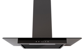 Wall hood, W 90cm, black glass panel. TIKAL (SLTC121)