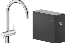 Матовый кухонный смеситель J-образной формы с газированной водой и фильтром. FRIZZA (LV0K133/EFRIX)