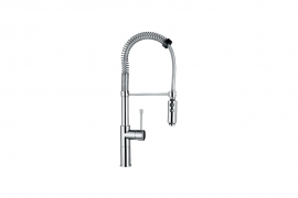 Chrome kitchen faucet with hand shower. (8484000)