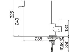 Brushed U-shaped kitchen faucet. LIVE (LV00134IX)