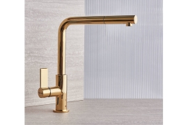 Golden chrome pull-out faucet OMEGA PLUS (8498859)