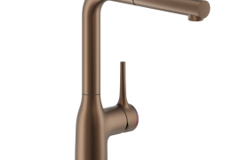 Matte brown L-shaped pull-out kitchen faucet. MANIA (CU128117/1TA)