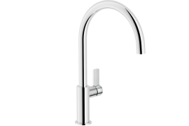 Chrome J-shaped kitchen faucet. FLAG (FL96113CR)