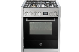 GENESI free-standing stove with oven + steam and gas plate, W70cm (GQ7S-4)