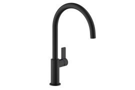 Matte black J-shaped kitchen faucet. FLAG (FL96113BM)