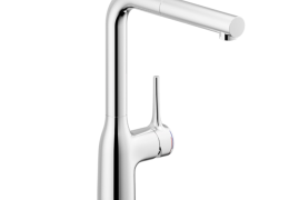 Chrome L-shaped pull-out kitchen faucet. MANIA (CU128117/1CR)