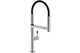 Brushed kitchen faucet with hand shower. MOVE (MV92400/50IX)