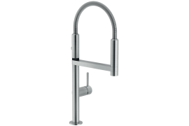 Brushed kitchen faucet with hand shower. MOVE (MV92300/50IX)