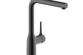 Brushed gun metal L-shaped pull-out kitchen faucet. MANIA (CU128117/1GUP)
