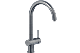 Brushed gun metal J-shaped kitchen faucet. LIVE (BR00233GUP)