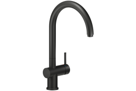 Matte black J-shaped kitchen faucet. LIVE (BR00233BM)