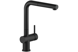 Matt black L-shaped kitchen faucet. LIVE (LV00117/1BM)