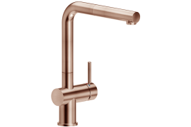 Brushed copper L-shape pull-out kitchen faucet. LIVE (BR00217/1RTP)