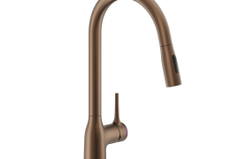 Matte brown J-shaped pull-out kitchen faucet. MANIA (CU128137TA)