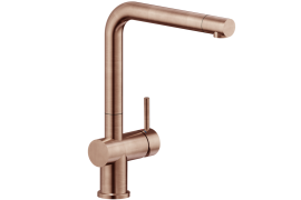 Brushed copper L-shaped kitchen faucet. LIVE (BR00213RTP)