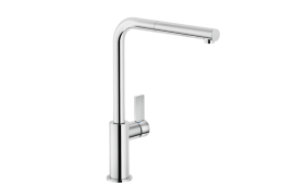 Chrome L-shaped pull-out kitchen faucet. FLAG (FL96127CR)
