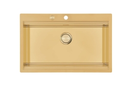 Stainless steel gold sink 75x37cm workstation Milanello (1034059)