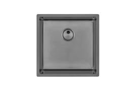 Harjatud gun metal roostevabast terasest valamu 40x40cm SKIN (4456046)