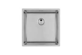 Harjatud roostevabast terasest valamu 40x40cm SKIN. Alt paigaldus (4456840)
