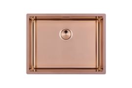 Brushed copper stainless steel sink 53x40cm SKIN (4453848)