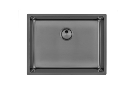 Brushed gun metal stainless steel sink 53x40cm SKIN (4453046)