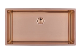 Brushed copper stainless steel sink 80x40cm SKIN (4458848)
