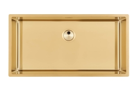 Golden brushed stainless steel sink 80x40cm. SKIN (4458849)