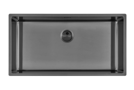 Brushed gun metal stainless steel sink 80x40cm SKIN (4458046)