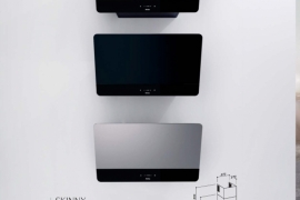 Wall-mounted hood GOLDEN, GRAY or BLACK glass, W 60cm and 80cm. SKINNY (SLTC93/60B)