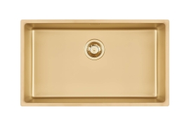 Fumé gold stainless steel sink 71x40cm KE (1157859)