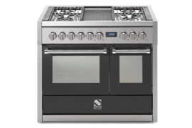 GENESI free-standing stove with two ovens and gas hob. Oven + steam, W100cm (GQ10SF-6W)